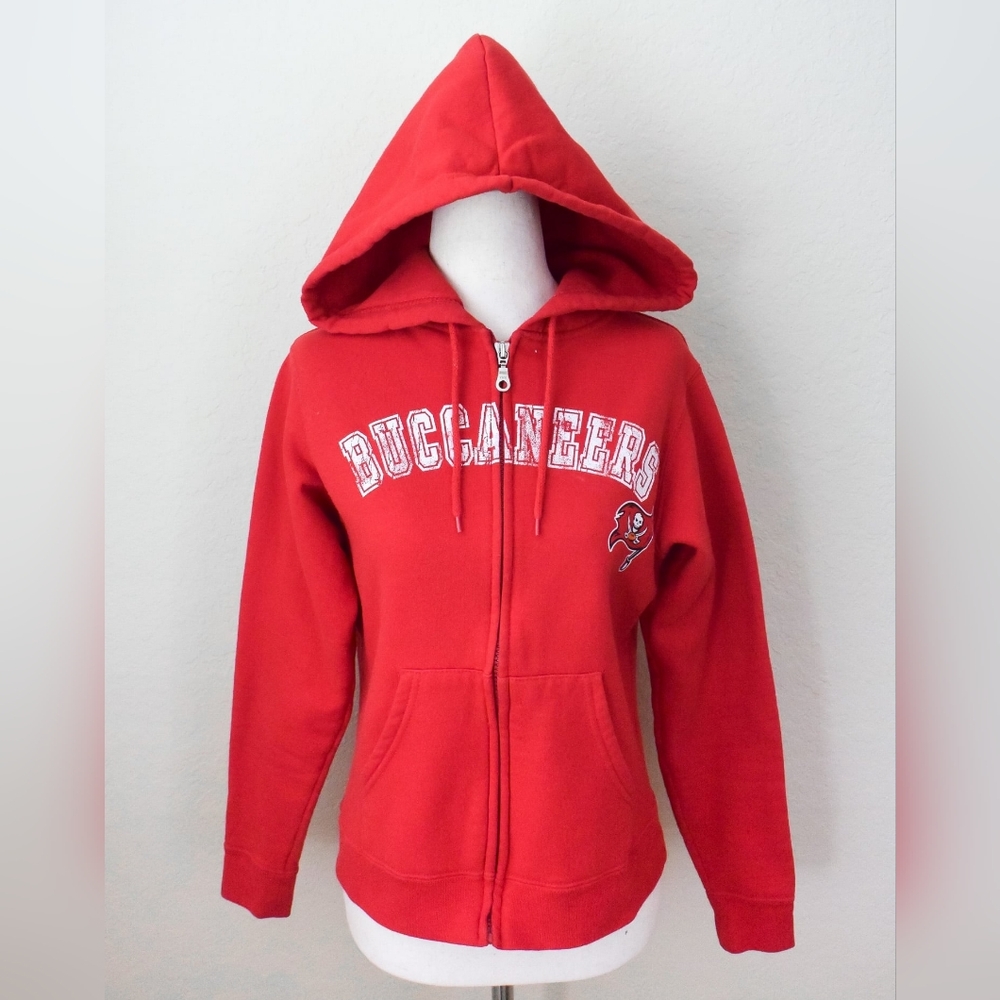 *Tampa Bay Buccaneers* NFL: Women's Red Zip-Up Hooded Jacket = size SMALL.